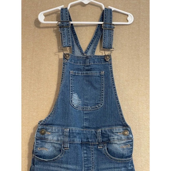 Roebuck & Co Overalls Girl's 7 Blue Denim Adjustable Straps - Picture 2 of 9